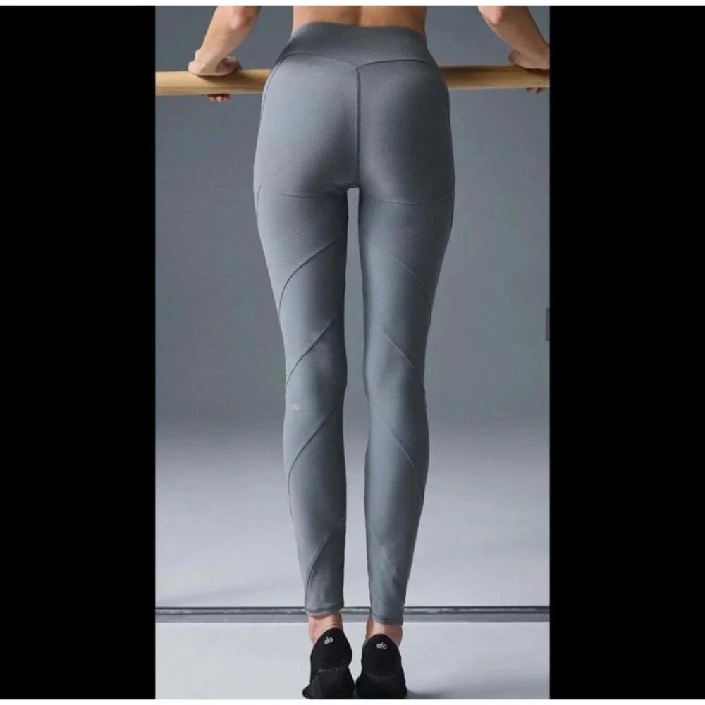 Alo Yoga High Waist Leggings Steel Grey Athletic Workout Athleisure Size xs soft